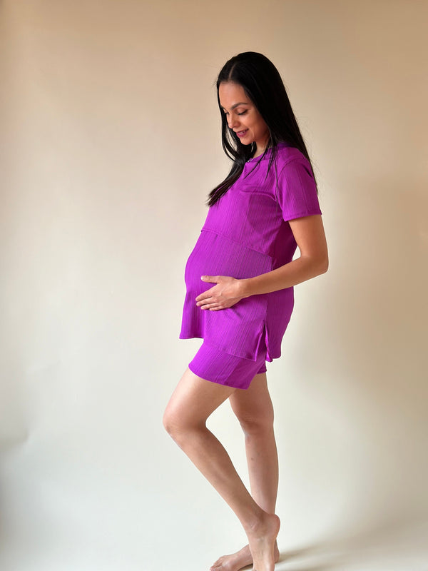Set de maternidad y lactancia Sofia SHORT •Púrpura•