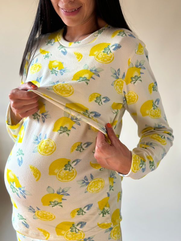 Pijama de maternidad y lactancia •Limonada• SUPER SOFT