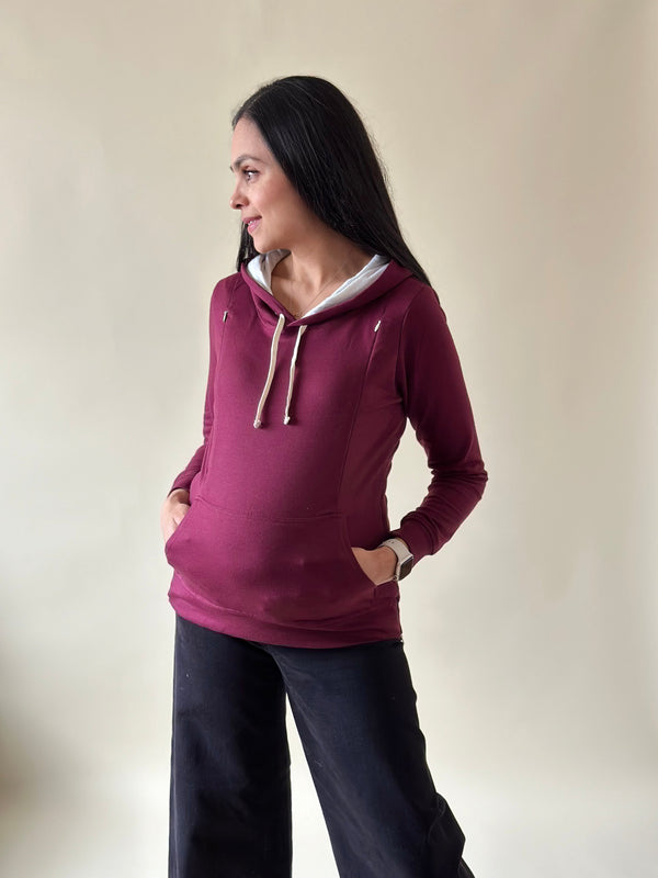 Sudadera de maternidad y lactancia •vino•
