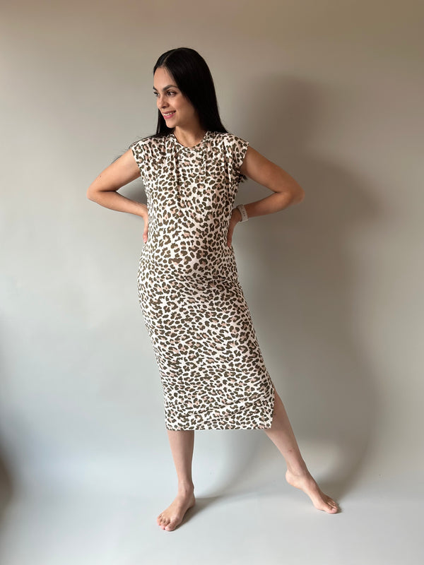 Vestido de maternidad midi •Animal Print•