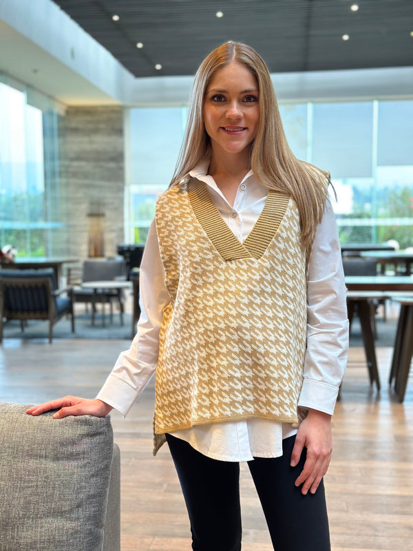 Chaleco oversize de embarazo •capuchino•