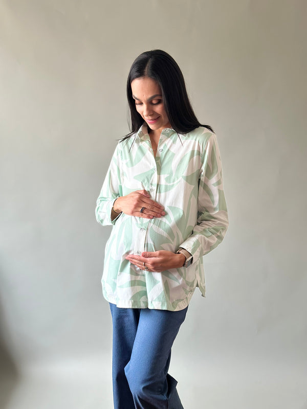 Camisa con abertura de maternidad y lactancia •Nature•