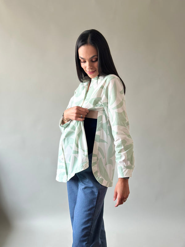 Camisa con abertura de maternidad y lactancia •Nature•