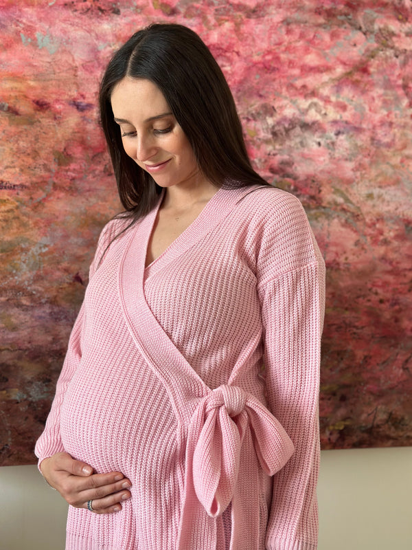Suéter de maternidad envolvente •Baby pink•
