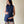Blusa de maternidad y lactancia acanalada •Azul marino•