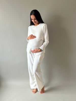 Pijama de maternidad y lactancia •MARFIL• POLAR