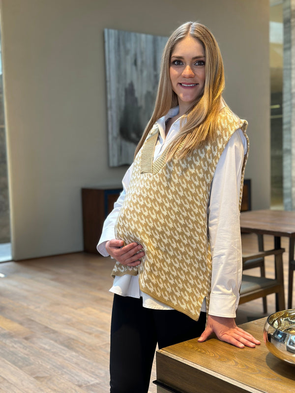 Chaleco oversize de embarazo •capuchino•