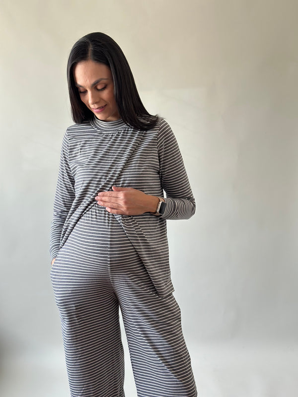 Set de embarazo y lactancia Martina  •Gris carbón•