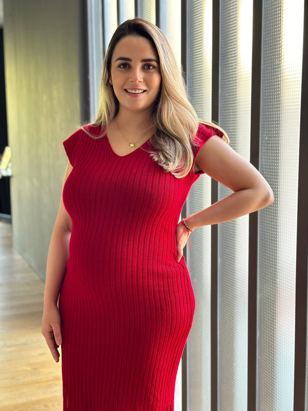 Vestido de maternidad midi •tinto•