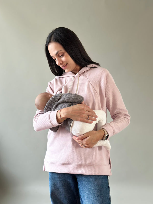 Sudadera Regina maternidad y lactancia •Rosa•