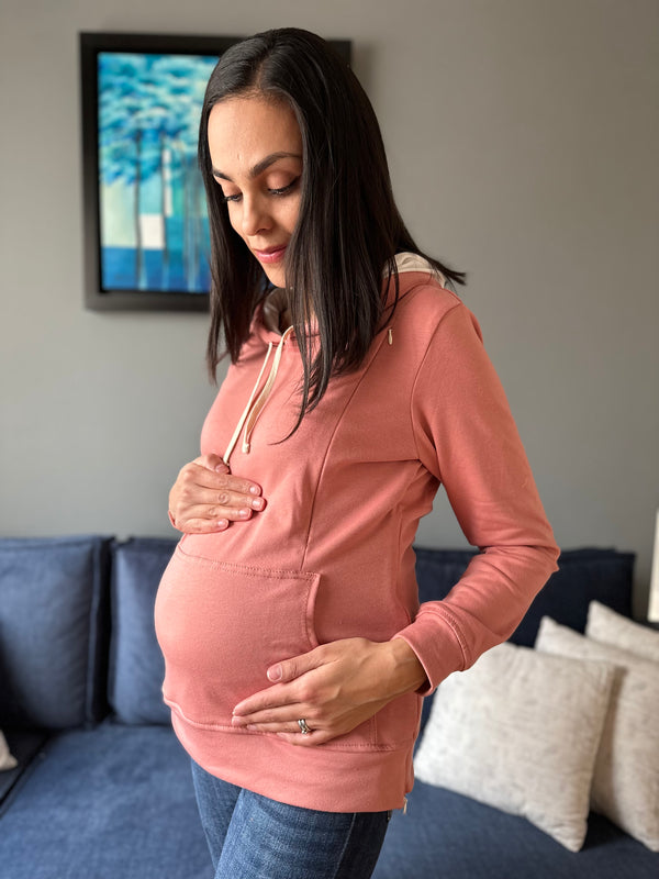 Sudadera de maternidad y lactancia •Palo de Rosa•