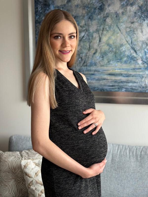 Vestido de maternidad y lactancia •Negro jaspe•