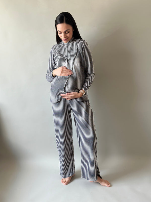 Set de embarazo y lactancia Martina  •Gris carbón•