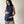 Blusa de maternidad y lactancia acanalada •Azul marino•