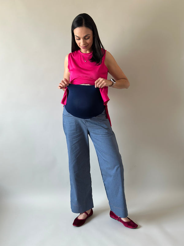 Pantalón pierna amplia •Demin•