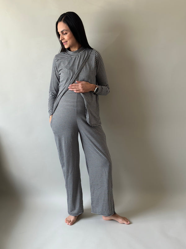 Set de embarazo y lactancia Martina  •Gris carbón•