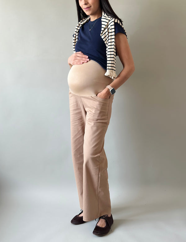 Pantalón pierna amplia •Caramelo• GABARDINA