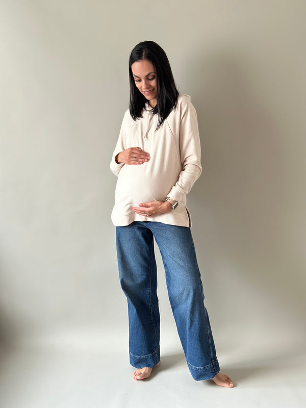 Sudadera Regina maternidad y lactancia •Trigo•