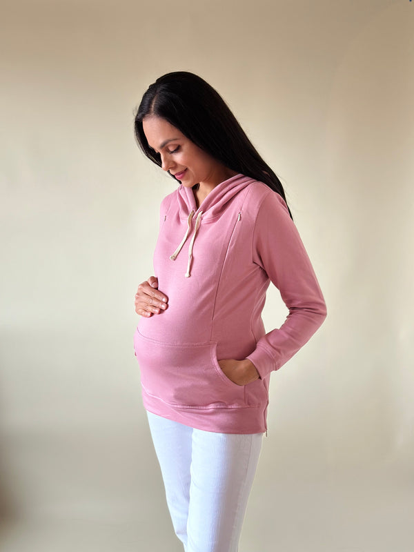 Sudadera de maternidad y lactancia •Rosa•