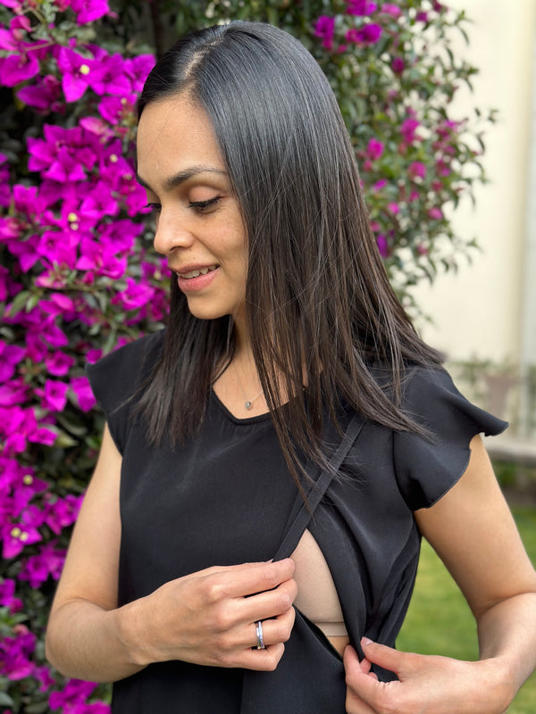 Blusa de lactancia •Negra•