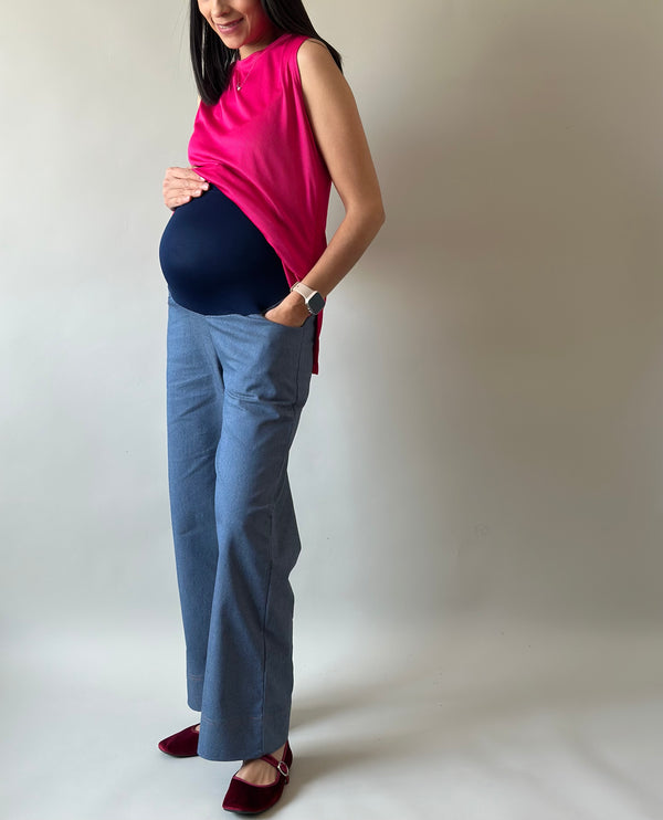 Pantalón pierna amplia •Demin•