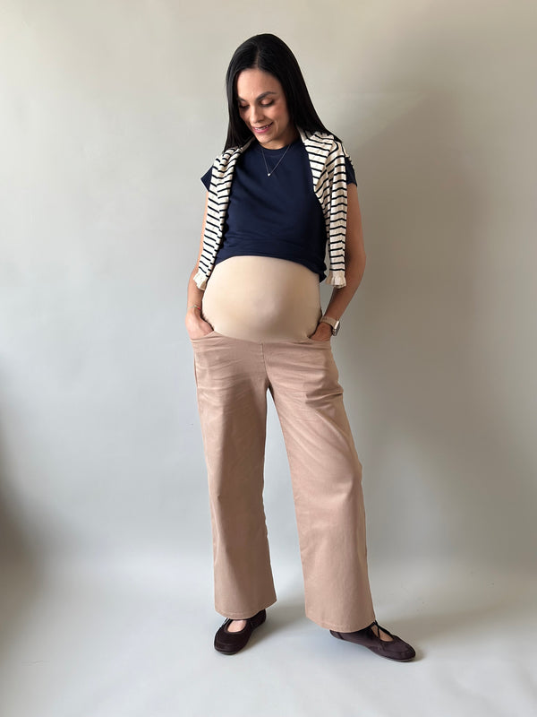 Pantalón pierna amplia •Caramelo• GABARDINA