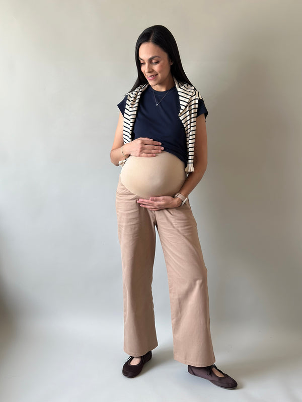 Pantalón pierna amplia •Caramelo• GABARDINA