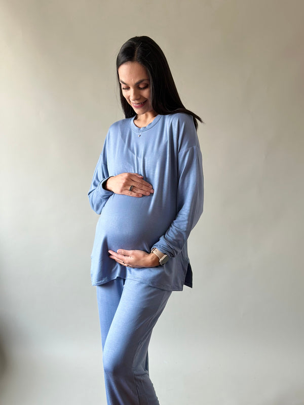 Pants de embarazo y lactancia •Azul• RELAX
