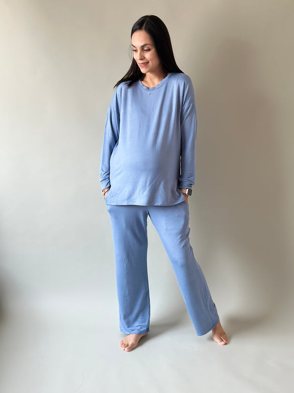 Pants de embarazo y lactancia •Azul• RELAX