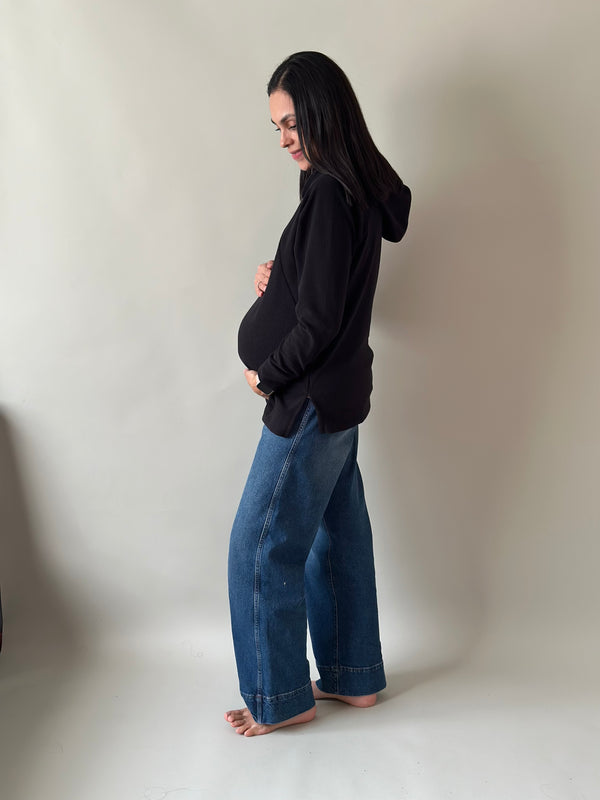 Sudadera Regina maternidad y lactancia •Negra•