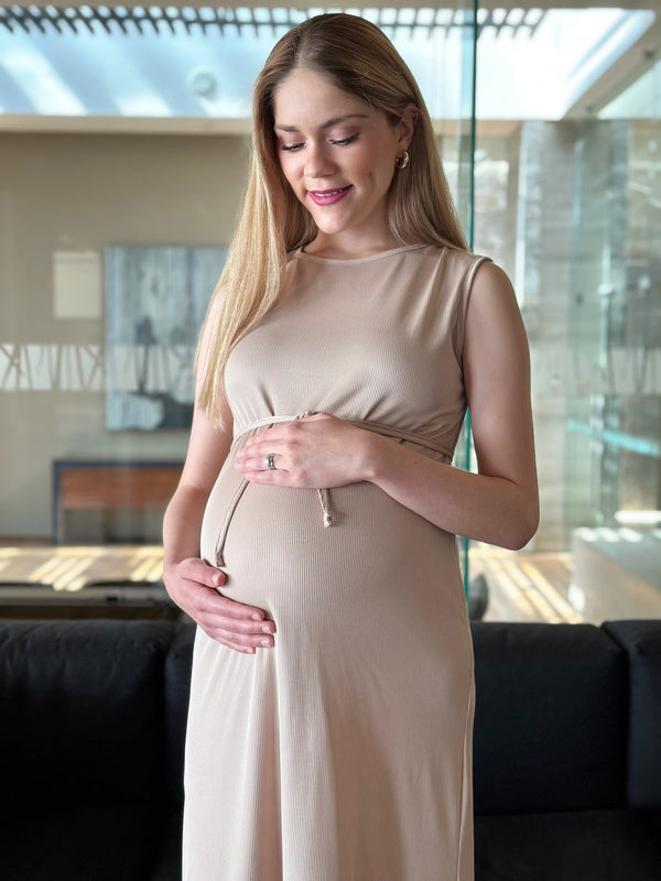 Vestido de maternidad y lactancia •Trigo•