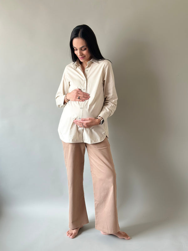Camisa con abertura de maternidad y lactancia •Arena•