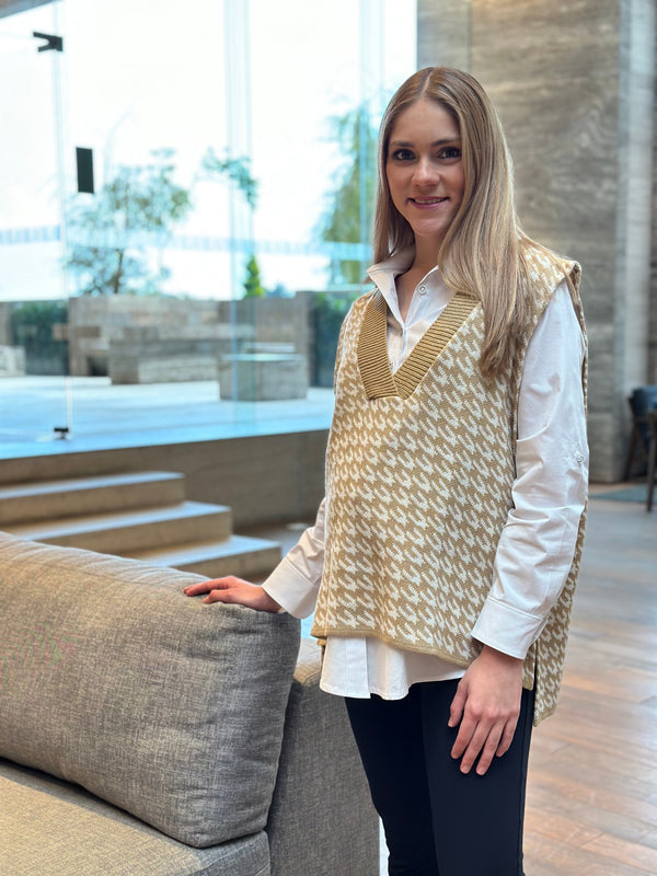 Chaleco oversize de embarazo •capuchino•