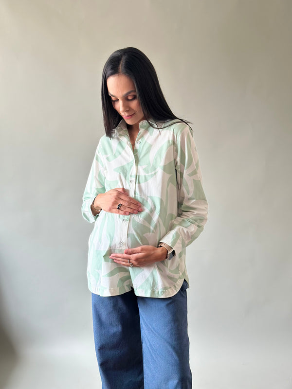 Camisa con abertura de maternidad y lactancia •Nature•