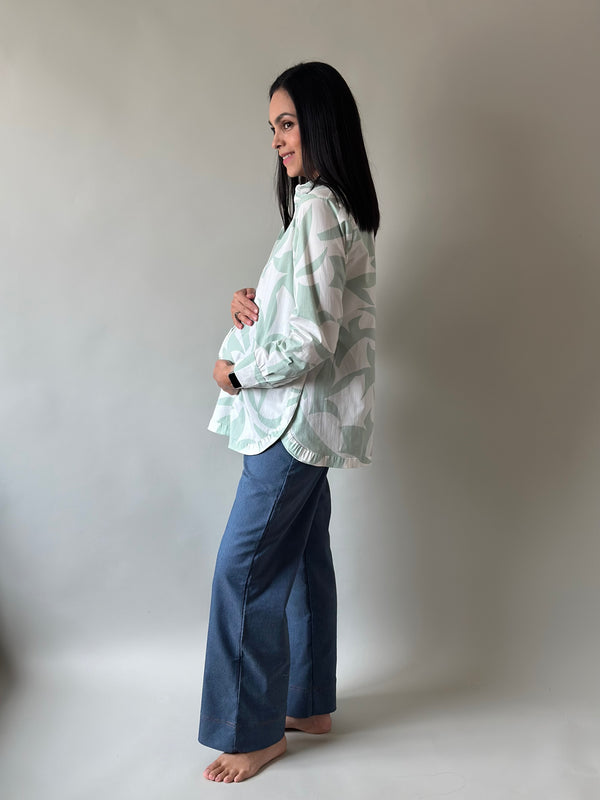 Camisa con abertura de maternidad y lactancia •Nature•