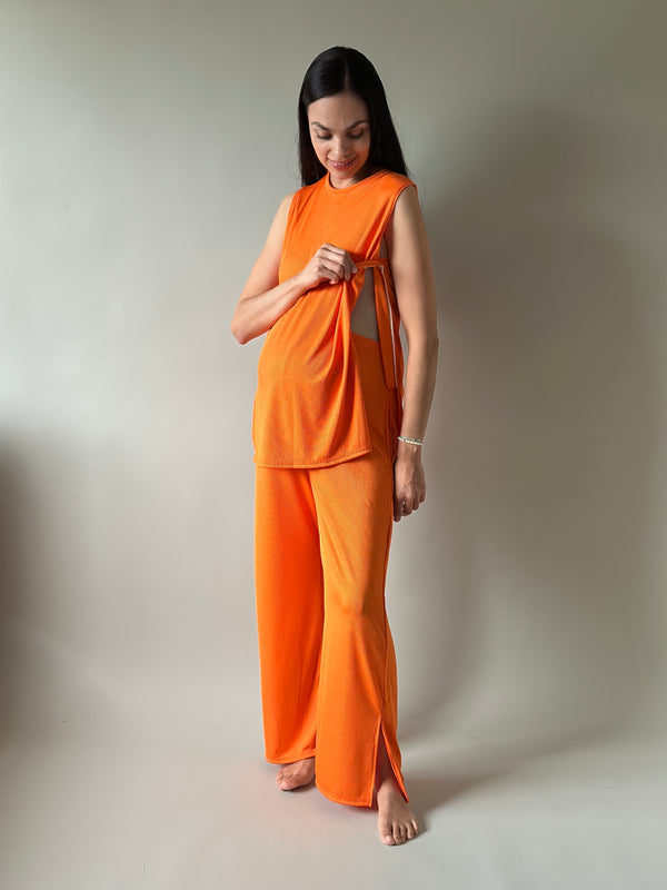 Set de embarazo y lactancia Romina  •Naranja•