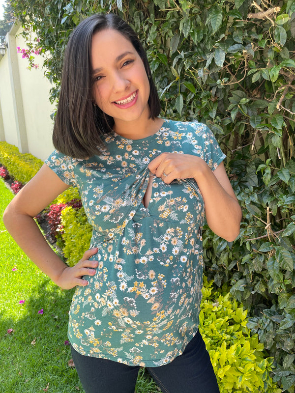Blusa de maternidad y lactancia •Esmeralda •