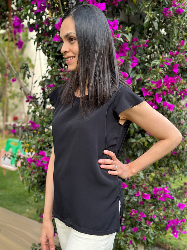 Blusa de lactancia •Negra•